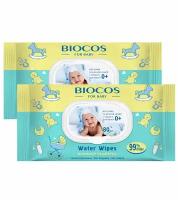 Детские влажные салфетки BioCos Water Wipes с клапаном 80 шт./упак. х 2 упак