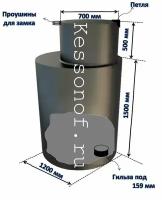 Кессон для скважины круглый 4мм-1200мм-2000мм. Гильза под обсадную трубу: 159 мм (Металлические кессоны)