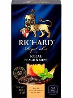 Чай черный RICHARD Royal Peach&Mint арома, 25пак