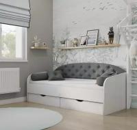 Matrix кровать с мягкой спинкой Sofa 9, 190x80 см., цвет графит