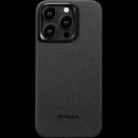 Pitaka Чехол-крышка Pitaka для Apple iPhone 15 Pro, термополиуретан, черный