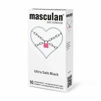 Презервативы утолщенные черного цвета Black Ultra Safe Masculan/Маскулан 10шт