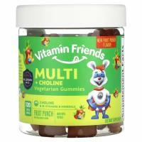 Vitamin Friends, Вегетарианские жевательные мармеладки с мульти + холином, фруктовый пунш, 120 жевательных таблеток с пектином