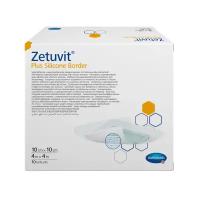 Hartmann Zetuvit Plus Silicone, повязка стерильная суперабсорбирующая (с контактн. слоем из силикона) 10 х 10 см, 10 шт