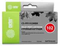 Картридж струйный Cactus CS-PFI102MBK PFI-102MBK черный матовый (130мл) для Canon iPF500/iPF600/iPF7