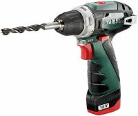 Дрель-шуруповерт METABO PowerMaxx BS, 2Ач, с двумя аккумуляторами [600080500]