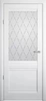 Межкомнатная дверь (дверное полотно) Albero Рим Винил / Белый / Стекло мателюкс "Гранд" 60х200