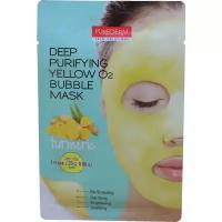 Purederm deep purefying yellow 02 bubble mask turmeric маска очищающая пузырьковая с куркумой, 25 гр