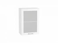 Настенный модуль для кухни Шкаф верхний с 1-ой остекленной дверцей Валерия-М 716*500*318 Белый глянец / Белый