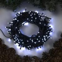 Гирлянда "Нить" 20 м, IP20, тёмная нить, 200 LED, свечение белое, 8 режимов, 220 В