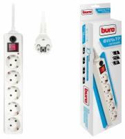 Buro Сетевой фильтр BURO 500SH-1.8-W 1.8м White