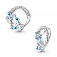 Серебряная подвеска Aquamarine А2540005А с топазом и фианитом, Серебро 925°