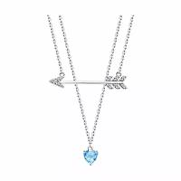 Серебряное колье Diamant online 274073 с фианитом, Серебро 925°, 50-55