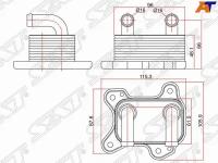 Радиатор масляный для Опель Астра G 1998-2004 год выпуска (Opel Astra G) SAT ST-97223705