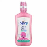 Xlear, Kid&#x27;s Spry Mouth Wash, Enamel Support, Alcohol-Free, Natural Bubble Gum, 16 fl oz (473 ml)