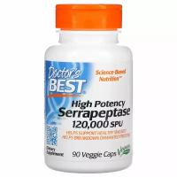 Doctor`s Best Serrapeptase 120 000 spu (Cеррапептаза высокой эффективности) 90 вег капсул (Doctor's Best)