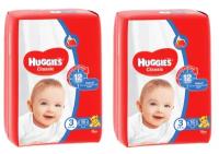 Подгузники Huggies Classic 3, 4-9 кг, 16 шт, 2 уп