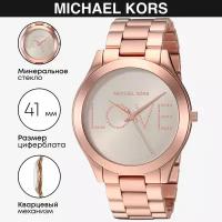 Часы женские наручные Michael Kors MK3804 кварцевые на стальном ремешке золотистого цвета с минеральным стеклом водонепроницаемостью WR50 (5 атм)