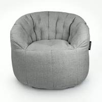 Современное бескаркасное кресло для отдыха дома aLounge - Butterfly Sofa - Keystone Grey (рогожка, серый) - мягкая мебель в гостиную, спальню, детскую, офис, на балкон, дачу