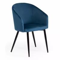 Кресло Tetchair LA FONTAIN (mod. 004) вельвет/металл, 60 х 57 х 84 см, синий (HLR 63)/черный