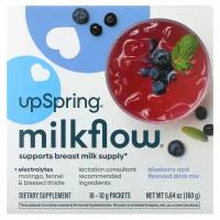 UpSpring, Milkflow Drink Mix, Blueberry Acai, 16 Packets, 10 g Each