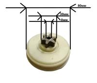 Шестерня пластиковая для электропил типа альпина и др.(55 зубов.внешний D 80мм. внутр. 8мм.)