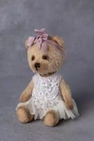 Авторская игрушка "Тедди мишка с розовым ободком" ручная работа, тедди, интерьерная