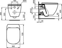 Ideal STANDARD Tesi T355101 с горизонтальным выпуском