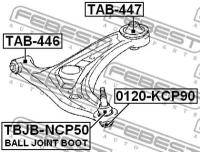 С/блок переднего рычага задний, TAB447 FEBEST TAB-447