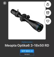Охотничий прицел Meopta Optika 6, 3–18 x 50, 30мм, SFP