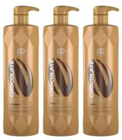 Набор для кератинового выпрямления волос "Paul Oscar" Chocolate Max Straight, 1000/1000/1000 мл