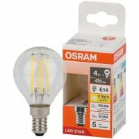 Светодиодная лампа Ledvance-osram Osram LED STAR CL P40 4W/827 220-240V FIL CL E14 470lm