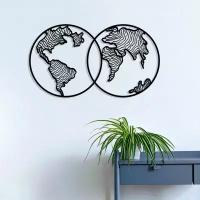 Чертеж, декоративное панно, Карта мира, глобус (черный цвет), DXF для ЧПУ станка