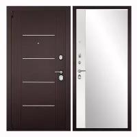 Дверь входная металлическая "Двери гранит М2 Люкс" для квартиры, 980х2080, 16 мм, открывание вправо, тепло-шумоизоляция, с зеркалом