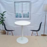 Стол кухонный БЕЛАЯ столешница D 60 СМ ( центральное подстолье белое ) - Для кафе, бара, гостиной