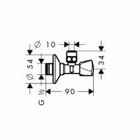 Вентиль Hansgrohe Metropol E 13902000 с рукояткой