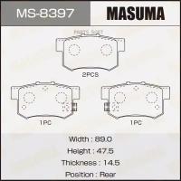 MASUMA MS8397 Колодки тормозные Honda Civic 97-, (FD, FA) 06-, Accord 89-08; Suzuki SX4 06- задние MASUMA