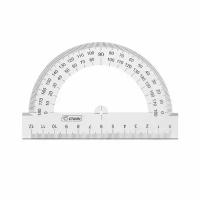 Транспортир 12см, 180° СТАММ, полистирол, прозрачный бесцветный