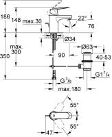 Смеситель Grohe Eurosmart Cosmopolitan 3282500E для раковины с донным клапаном