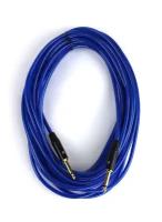 Гитарный кабель Jack TS 6.3мм - Jack TS 6.3мм 10м, 24AWG, 0.22мм, синий, прямой-прямой, AuraSonics J63J63-10TBU