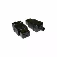 Вилка Lanmaster LAN-IEC-320-C19 IEC 60320 C19 16A 250V black