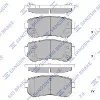 HI-Q SP1187 (1GA0058302 / 583020QA00 / 583020QA00) колодки дисковые з.\ accent, Rio (Рио) 1.4i / 1.6i 16v / 1.5crdi 05