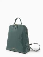 Рюкзак с патчем с именной гравировкой KELLEN из лаковой кожи зелёного цвета