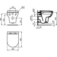 Унитаз подвесной безободковый Ideal Standard Exacto с сиденьем микролифт (R002601)