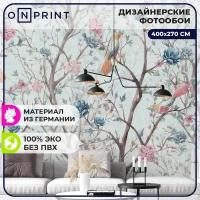 OnPrint Фотообои на стену BIRDS HOUSE бумажные обои в детскую Дерево и птицы 400х270