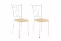 Комплект стульев "Моцарт-02" - Ваниль (экокожа) / Белый муар
