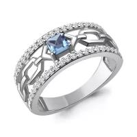 Серебряное кольцо Aquamarine А6983805А с топазом и фианитом, Серебро 925°, 19,5