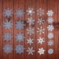 Набор наклеек новогодних на окна "Снежинки" серебро, 37 x 37 см