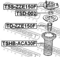 Опора переднего амортизатора, TSSZZE150F FEBEST TSS-ZZE150F