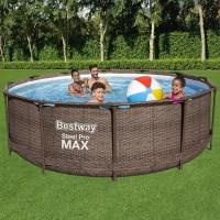 Bestway Каркасный бассейн 56709 Bestway Steel Pro Max - Rattan 366*100 см, фильтр-насос, лестница 56709